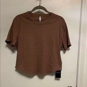 Fabletics Brown Short Sleeve Tee